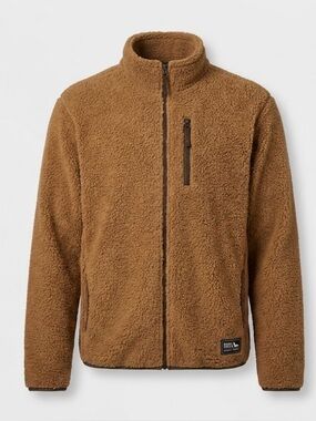 EDDIE BAUER Fleece Jacket, Men’s Size Large, Brown